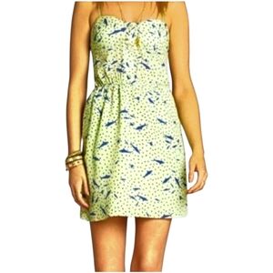 BCBGENERATION Women’s Shark Print Mini Dress Small Melon Y2K Coastal Cottagecore